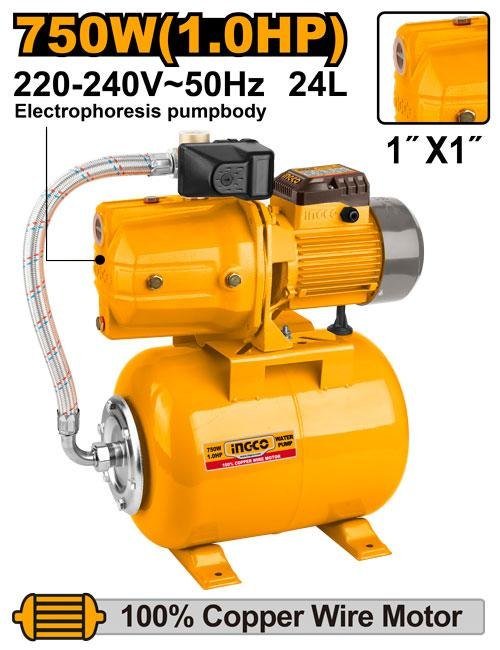 JPT07508 Pompe a Eau a Jet Automatique 750W 1HP