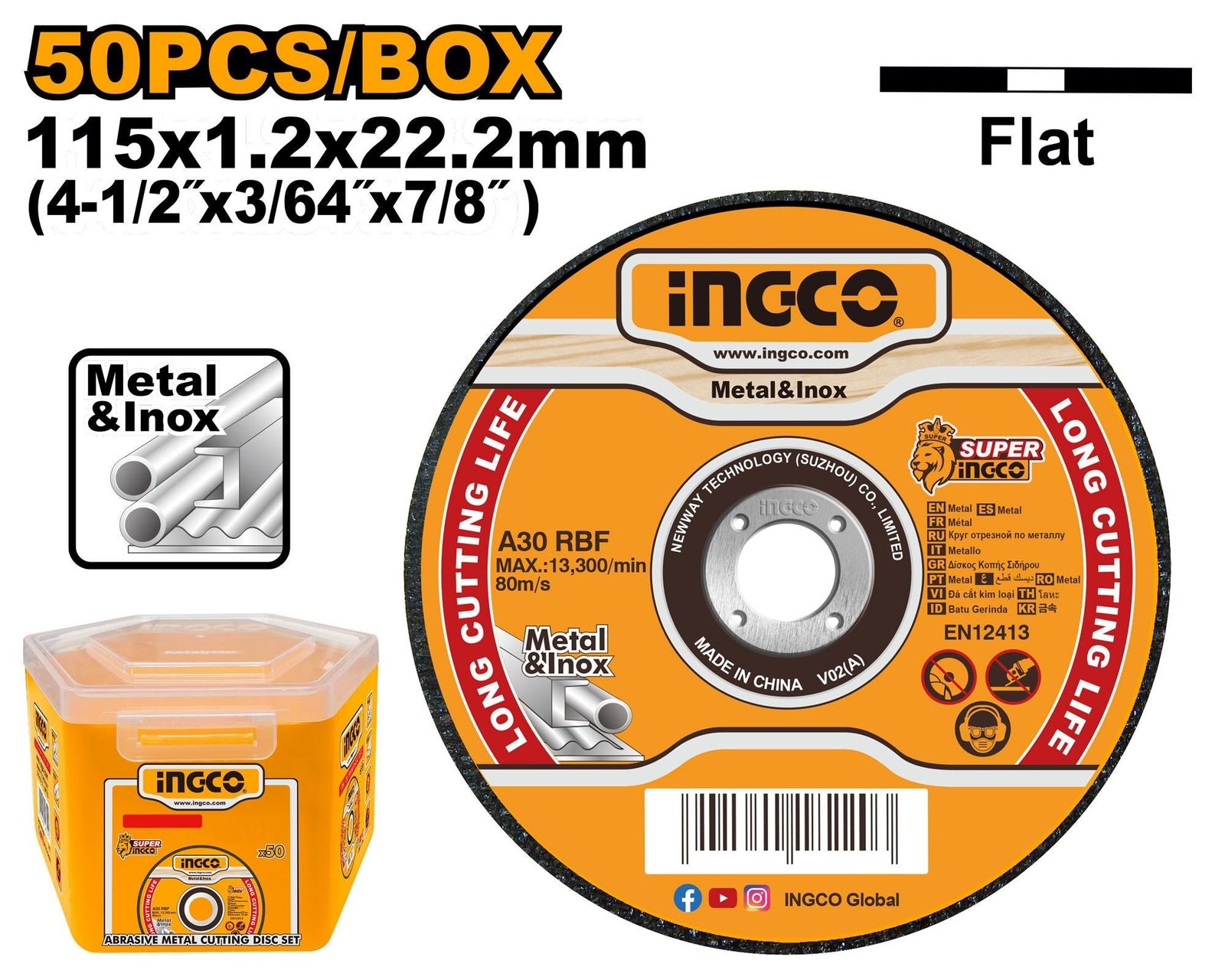 MCD1211550 Jeu de 50 Disques Abrasifs 115MM ss