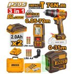Pack Visseuse 76NM + Telemetre Laser 70M + Niveau Laser 2L
