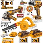 Pack Meuleuse+perceuse 60N.m+souffleur 20V
