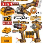 Pack Perceuse+meuleuse+boulonneuse Brushless 20V