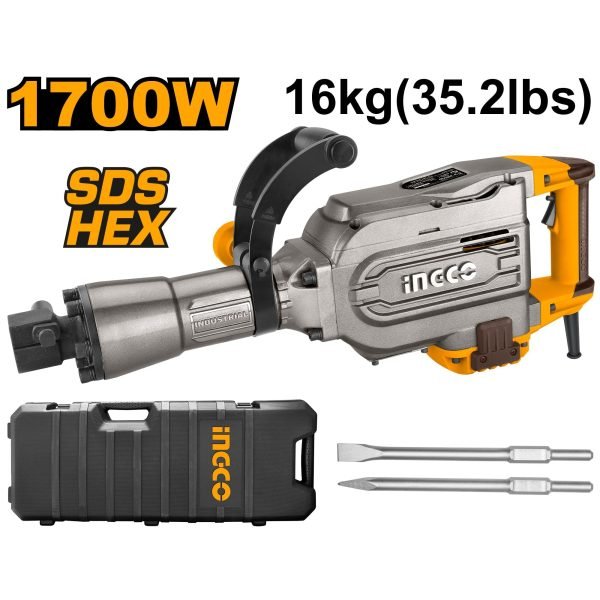 Marteau Burineur 16KG 1700W + 2 Burins