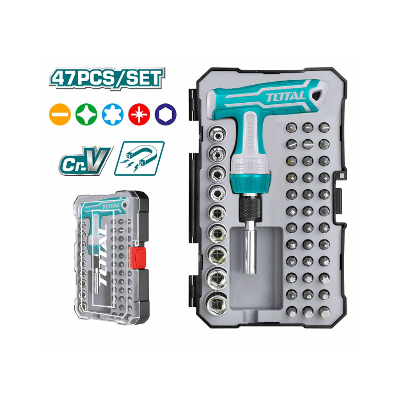 Pack-Compresseur-24L-kit-doutils-Pneumatiques-5pieces-2025-03-07T164253.352 Jeu de Tournevis à clé en poignée T 47pcs