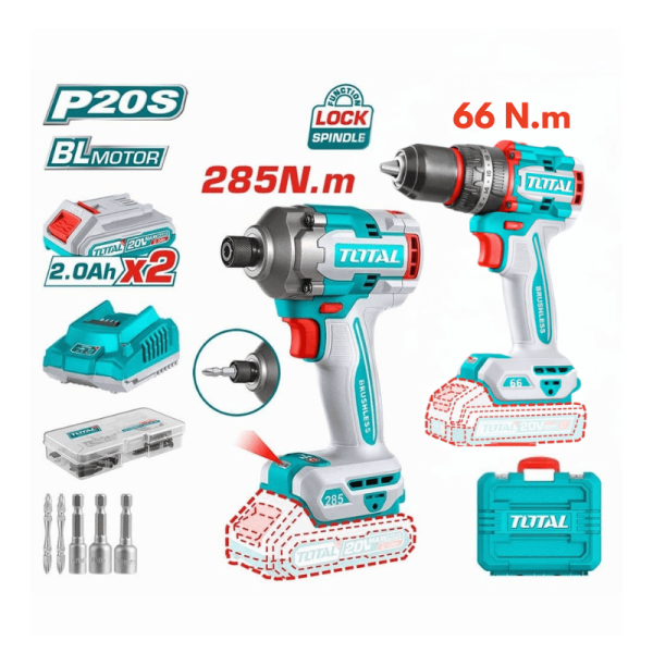 Pack Clé a choc 285N.m Perceuse visseuse 20V 66N.m