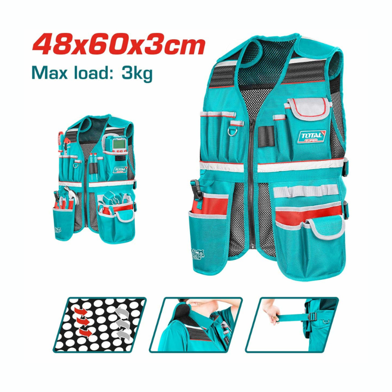 Pack-Compresseur-24L-kit-doutils-Pneumatiques-5pieces-50 Gilet à outils TOTAL