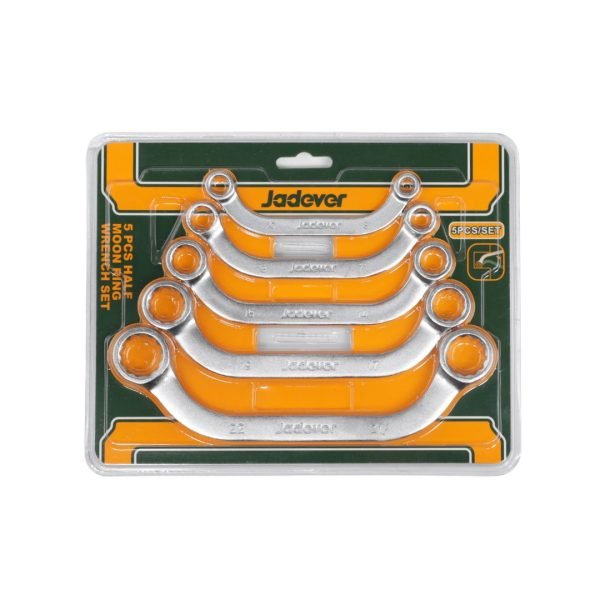 Jeu de 5 clés annulaires demi‑lune 8–22 mm JDFR3405