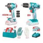 PACK Visseuse Perceuse+Clé à Choc 400 N·m 20V