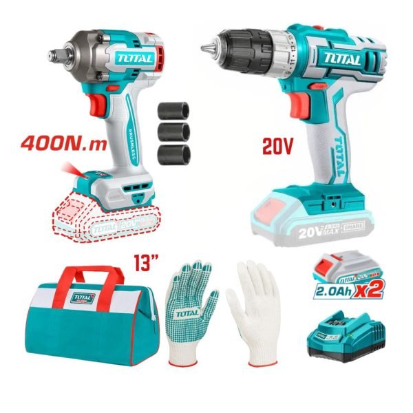 PACK Visseuse Perceuse+Clé à Choc 400 N·m 20V