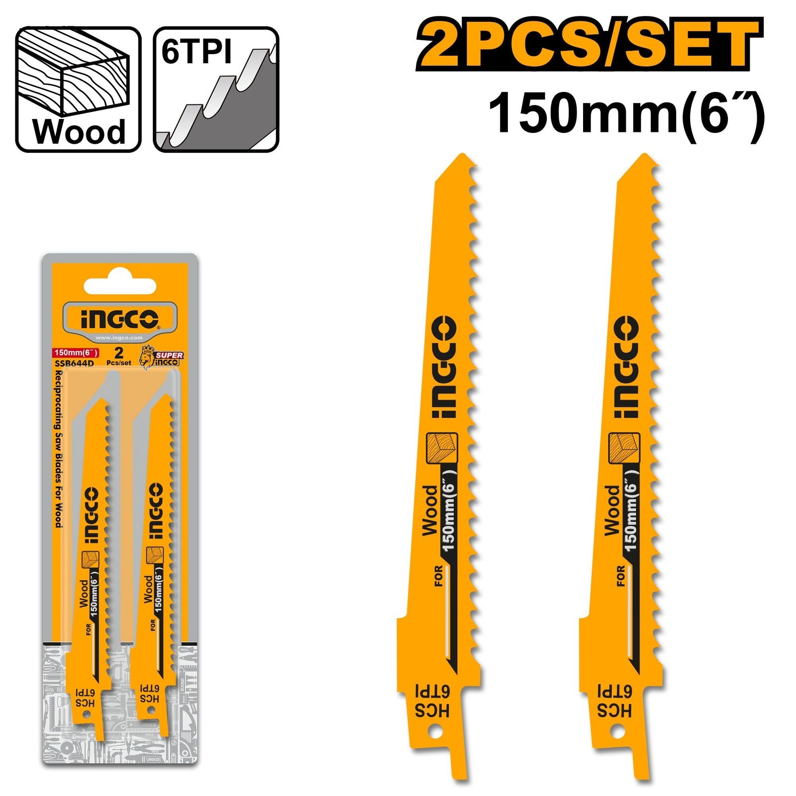 SSB644D Lames Scie Sabre pour Bois 2PCS