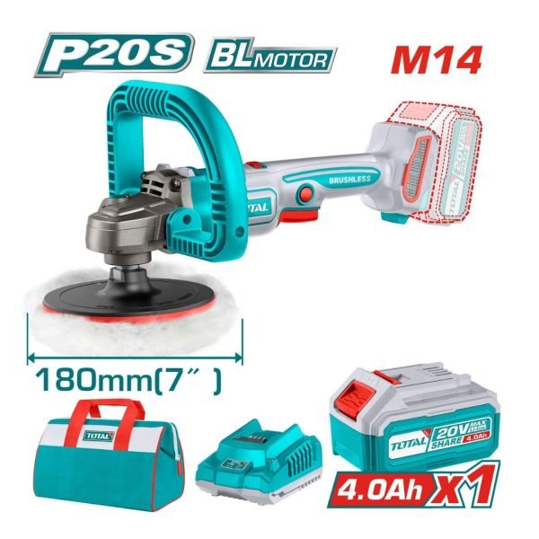 Polisseuse sans fil 20 V 180mm 1bat 4AH