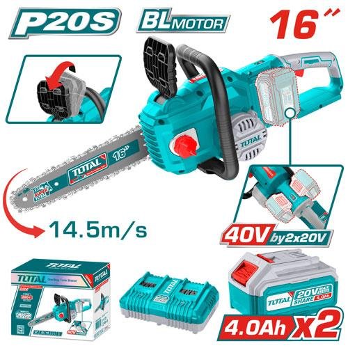 Scie à chaîne sans fil TOTAL 40V 16 pouces TGSLI401682.