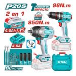 Kit Combo Sans Fil Brushless 20V 5 Outils avec 2 Batteries 5,0 Ah TOSLI250586