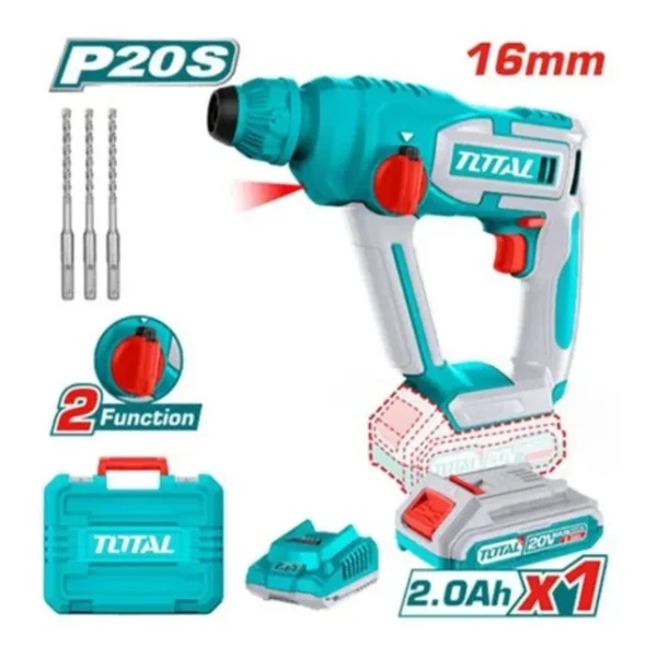 Marteau Perforateur Sans Fil SDS Plus 20V avec Batterie 2,0Ah et Chargeur TRHLI201681
