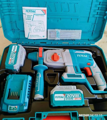 Marteau perforateur sans fil 20 V 26 mm 2,5 J avec 2 batteries 4,0 Ah et chargeur TRHLI202682.
