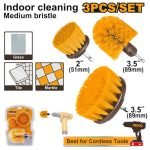 Jeu de 3 Brosses de Nettoyage pour Visseuse a Poils Souples