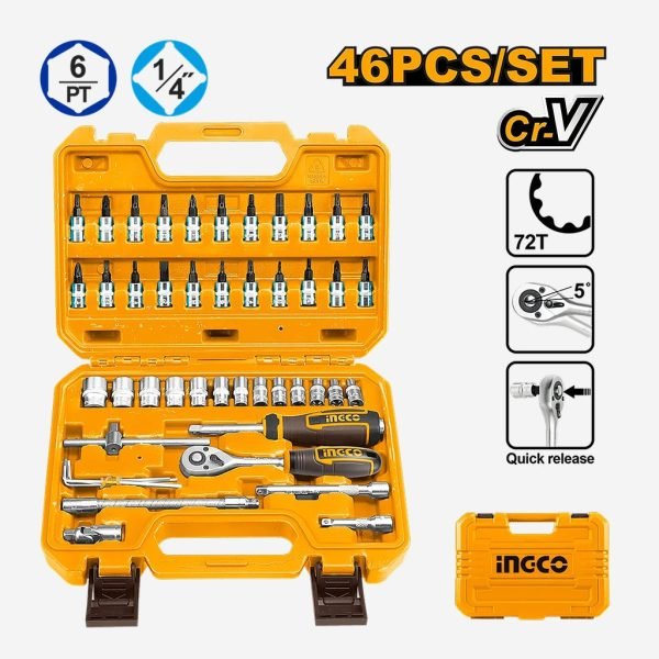 Malette de Douilles 46 Pcs 1 / 4 np