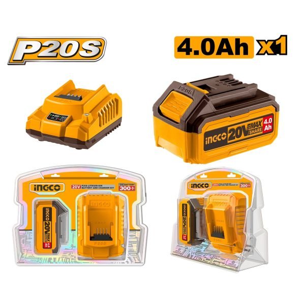 Pack 1 Batterie 20V 4AH + 1 Chargeur Rapide si