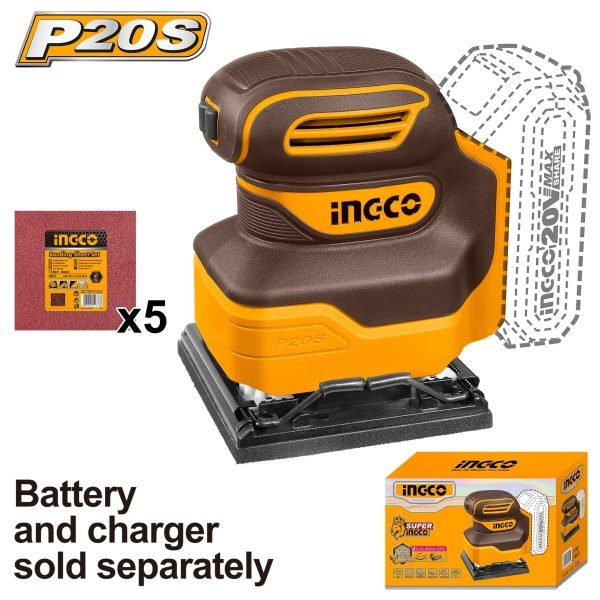 Ponceuse Vibrante 20V sans Batterie 110MM Plateau Carre