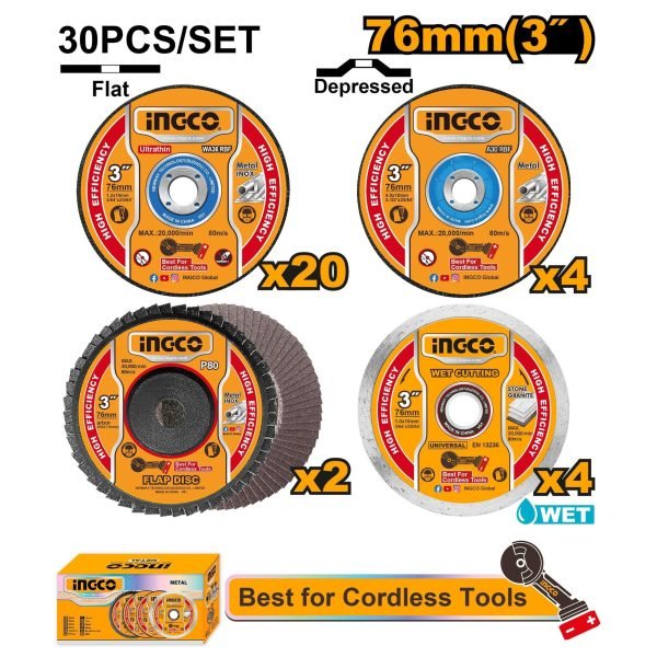Jeu 30PCS Disques de Coupe et Meulage 76MM