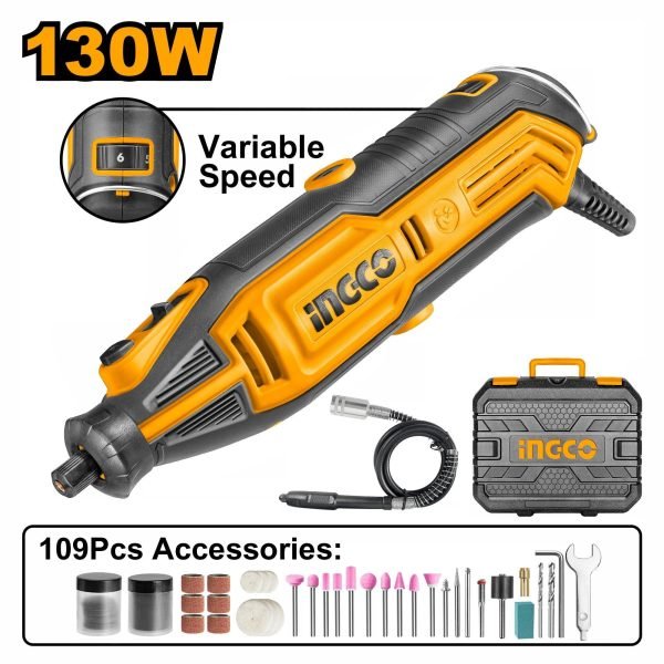 Mini Perceuse + 109 Accessoires en Coffret 130W