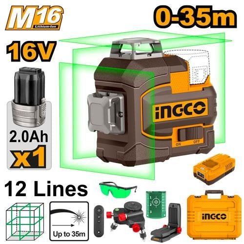 Niveau Laser Auto Nivellement 3D Ligne Vert 16V
