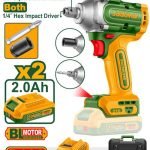 boulonneuse brushless 2en1/ 20 v et clé a choc 1/4 2batt +chargeur jadever