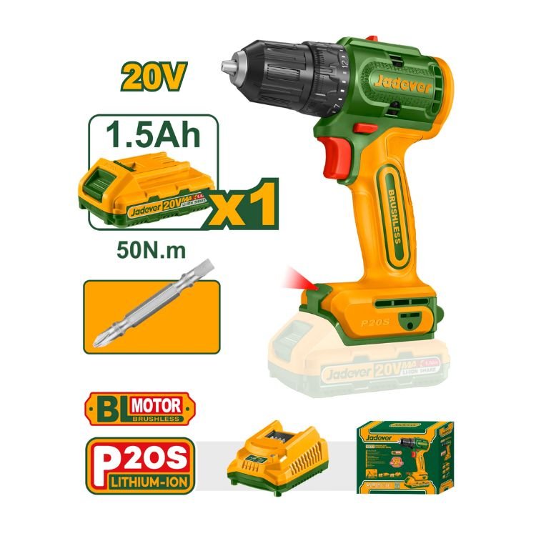 jdcdp5521 Perceuse sans fil brushless 20V 1 bat JDCDP5521