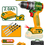 Perceuse à Percussion 20V 82N.m +2Batt 2,0Ah/Chargeur Jadever