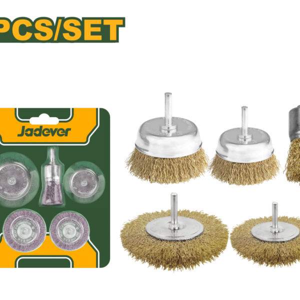 JEU DE 5 DE BROSSES METALLIQUE POUR PERCEUSE J AD