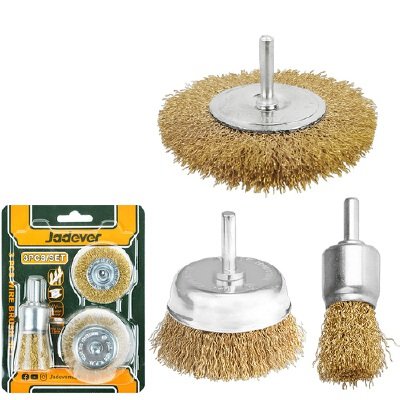 JEU DE 3 BROSSES POUR PERCEUSE JAD