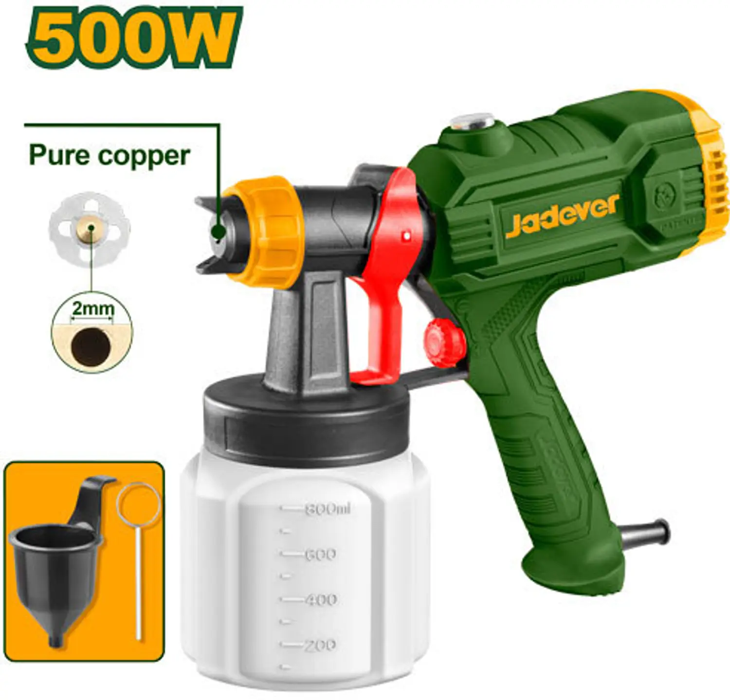 jdeg1a18 Pistolet à Peinture 500W