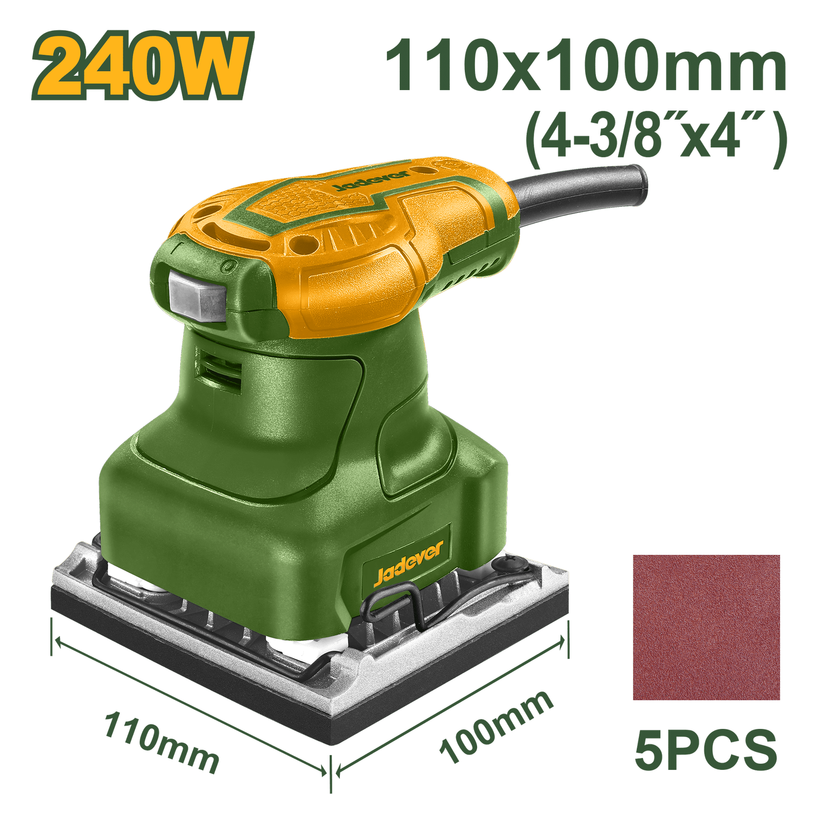 jdfa1503 ponceuse vibrante 110x100mm 240w jadever