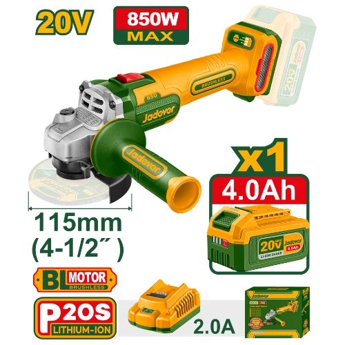 Meuleuse d’angle 20V 115mm + 1Batt 4,0Ah avec Chargeur