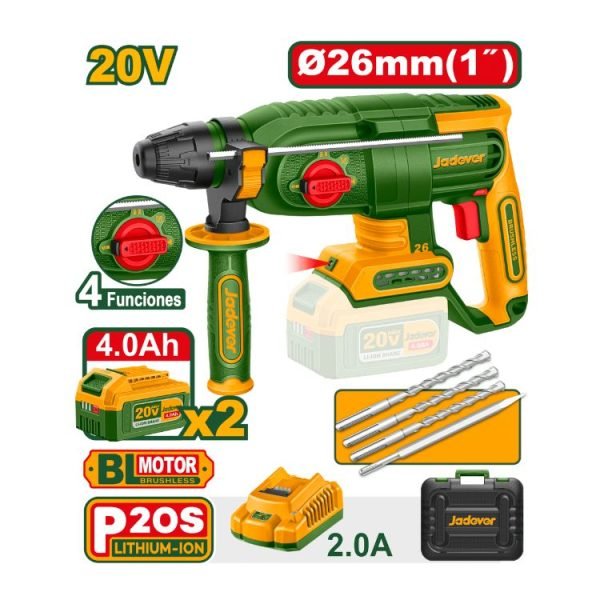 Marteau perforateur sans fil 20V 26mm 2 bat JDLM1B262