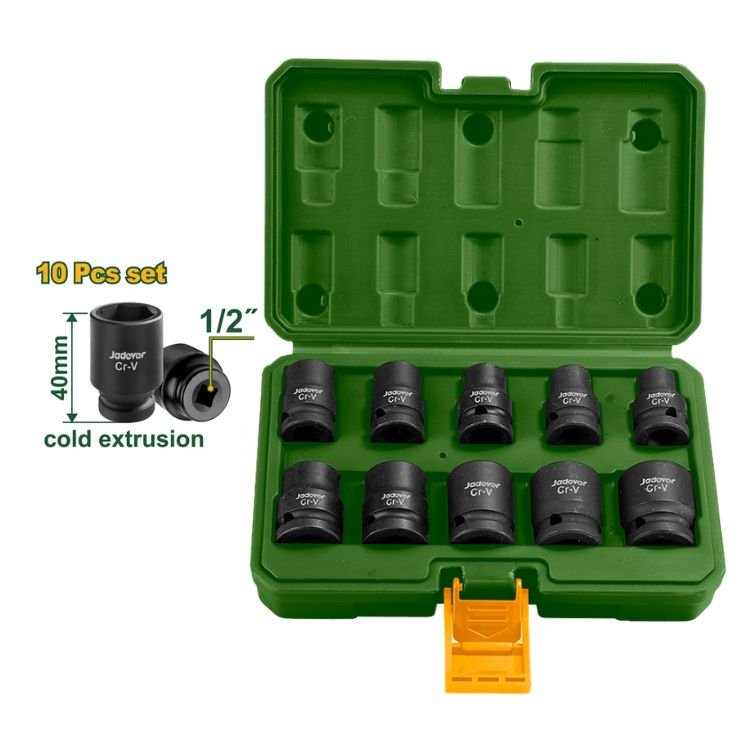 jdms1d01 Jeu de 10 douilles à chocs 1/2″ JDMS1D01