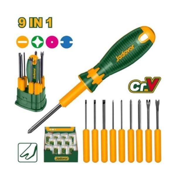 Jeu de 10 tournevis interchangeables JDSS1B10