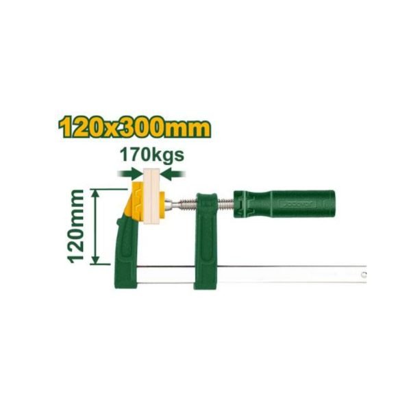 Pince en F 120×300mm avec poignée en plastique JDCP2121