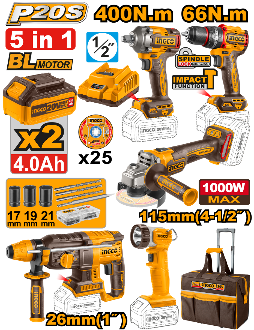 productos35_8661 Pack Valise de 5 Machines 20V